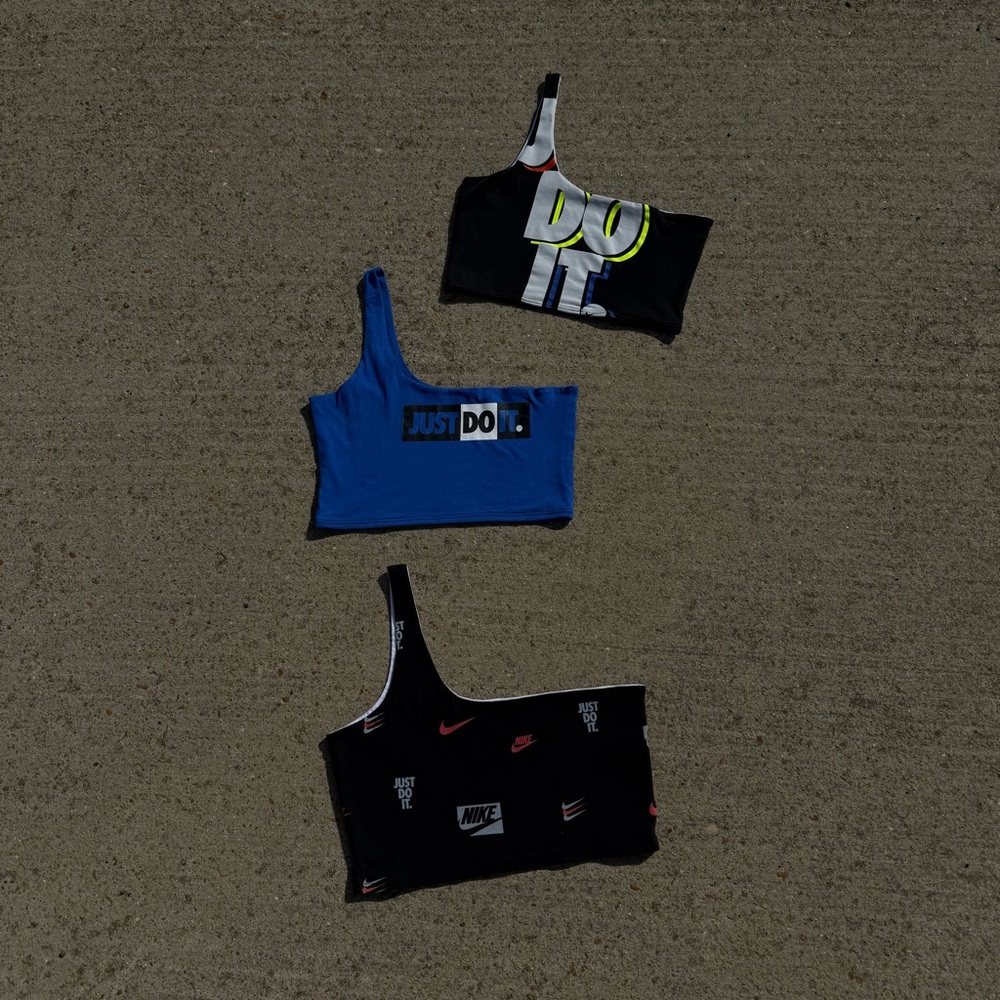 Blue Asymmetrical Crop Top - Picture 4 of 4